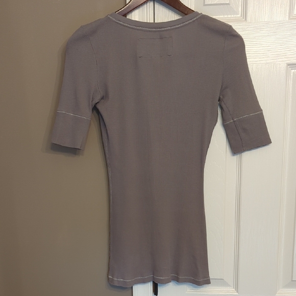 Y2K Hollister Women's Half Sleeve Gray Henley Tee Bella Swan - Picture 2 of 12
